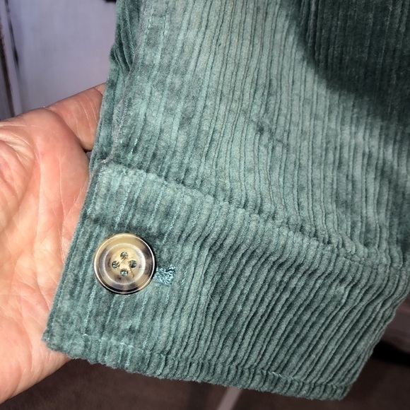 AVEC LES FILLES Sage Green Wide Wale Corduroy Cropped Jacket Size Medium - Picture 6 of 12